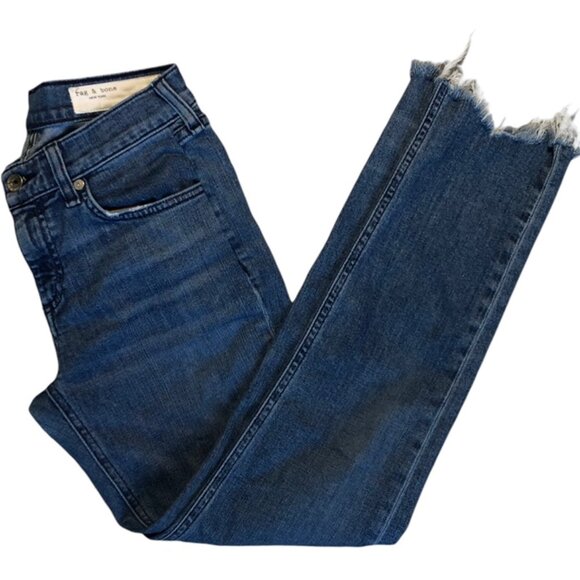 rag & bone Denim - Rag & Bone New York Dre Low Rise Ankle Slim Boyfriend Jeans Womens 25